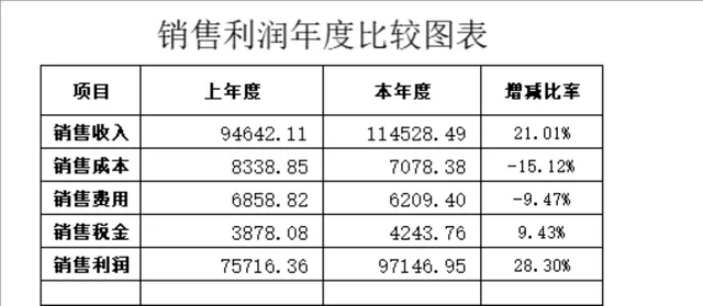 销售利润年度比较分析Excel表格 企业财务营收成本数据统计对比表 - 封面预览