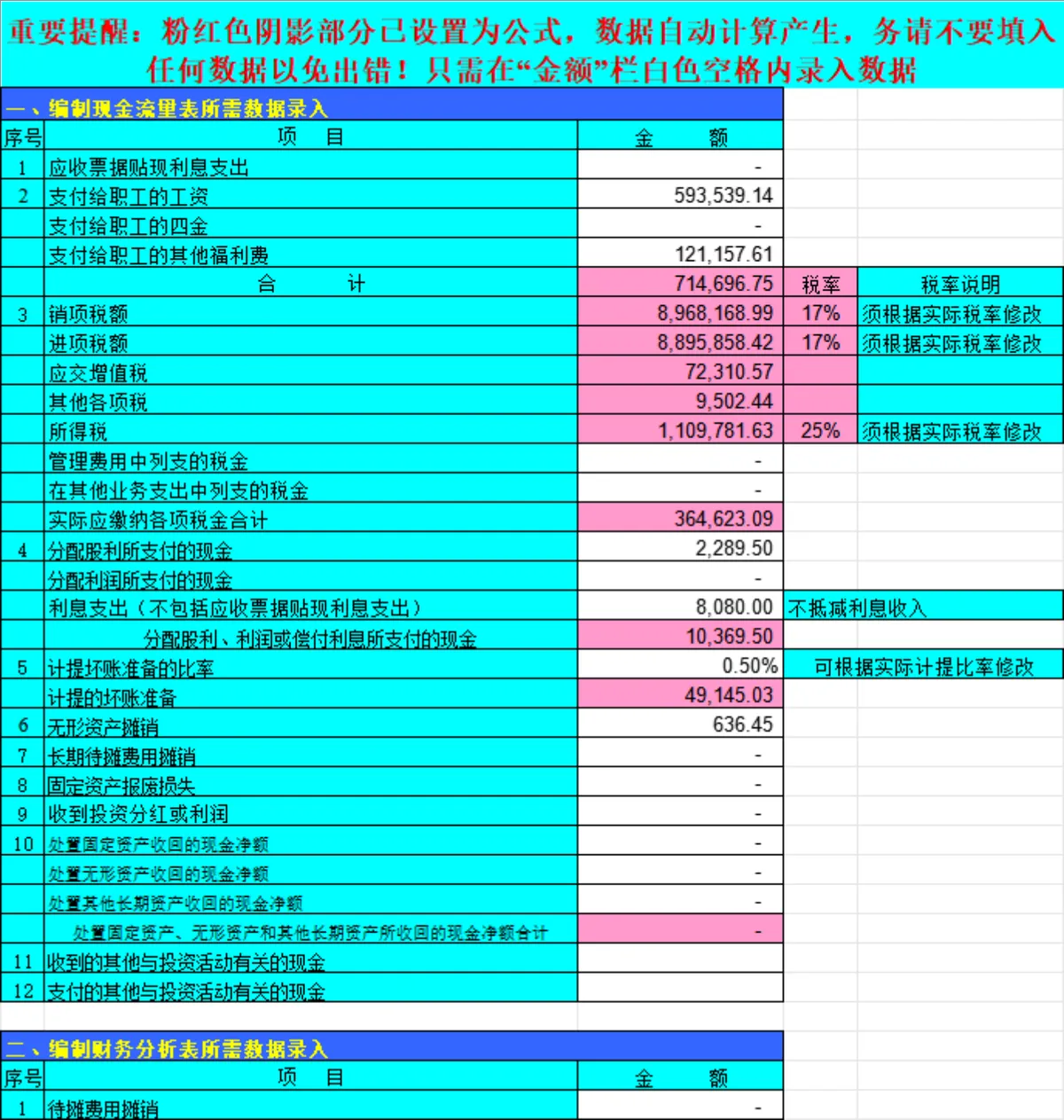 现金流量表自动生成编制说明及资产负债表财务管理Excel表格 - 第4页