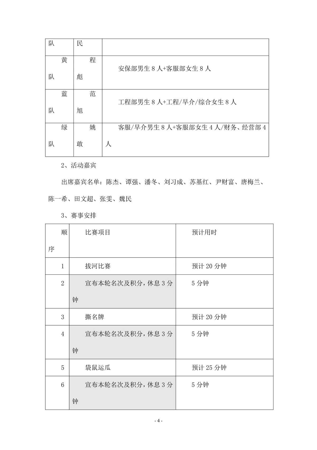 三八妇女节趣味活动策划方案Word文档 企业员工趣味运动会组织方案模板 - 第4页