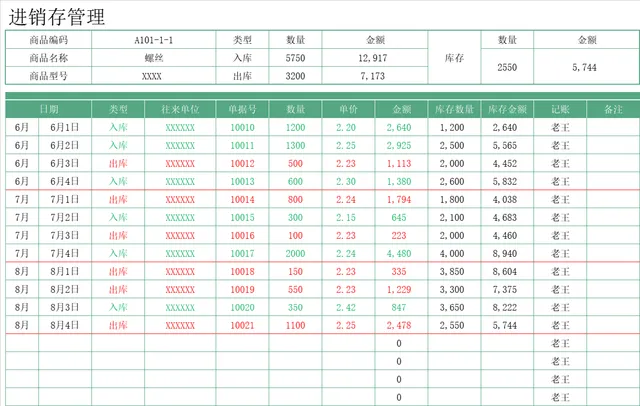 通用商品进销存管理Excel表格 出入库库存明细统计台账模板 - 封面预览
