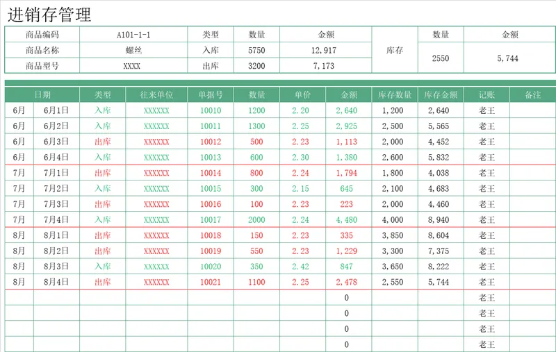 通用商品进销存管理Excel表格 出入库库存明细统计台账模板 - 封面预览