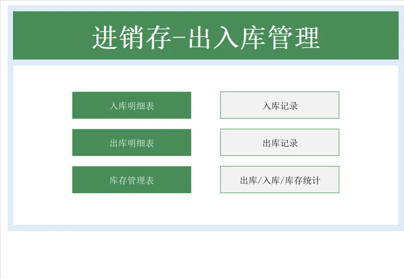 进销存出入库管理Excel表格 含入库出库明细记录库存统计功能 - 封面预览