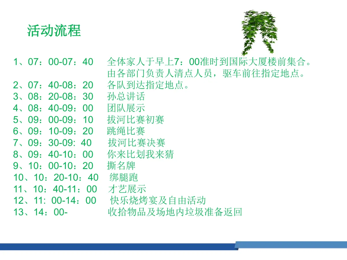 蓝色经济大家庭让心亲密接触自然团建活动策划PPT模板 - 第7页