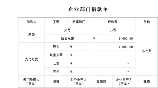 企业部门借款登记统计Excel表格 - 封面预览