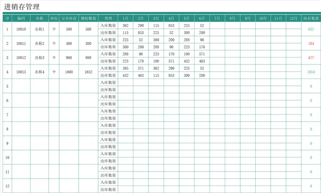 全年月度进销存管理库存出入库统计Excel表格 - 封面预览