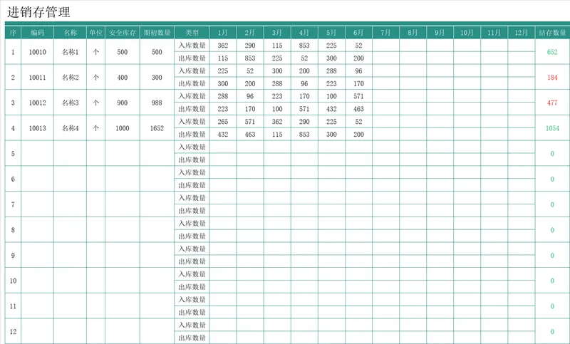 全年月度进销存管理库存出入库统计Excel表格 - 封面预览