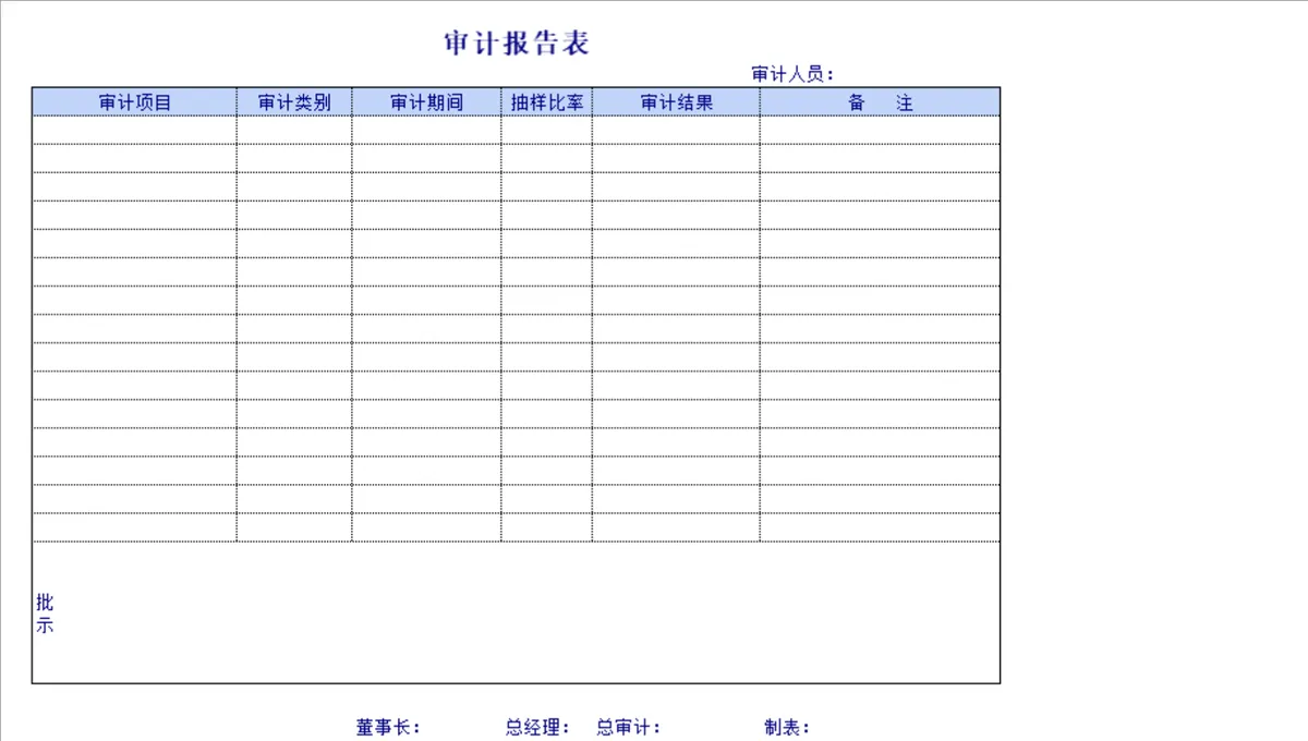 企业内部审计记录与审计报告Excel表格合集 - 第1页
