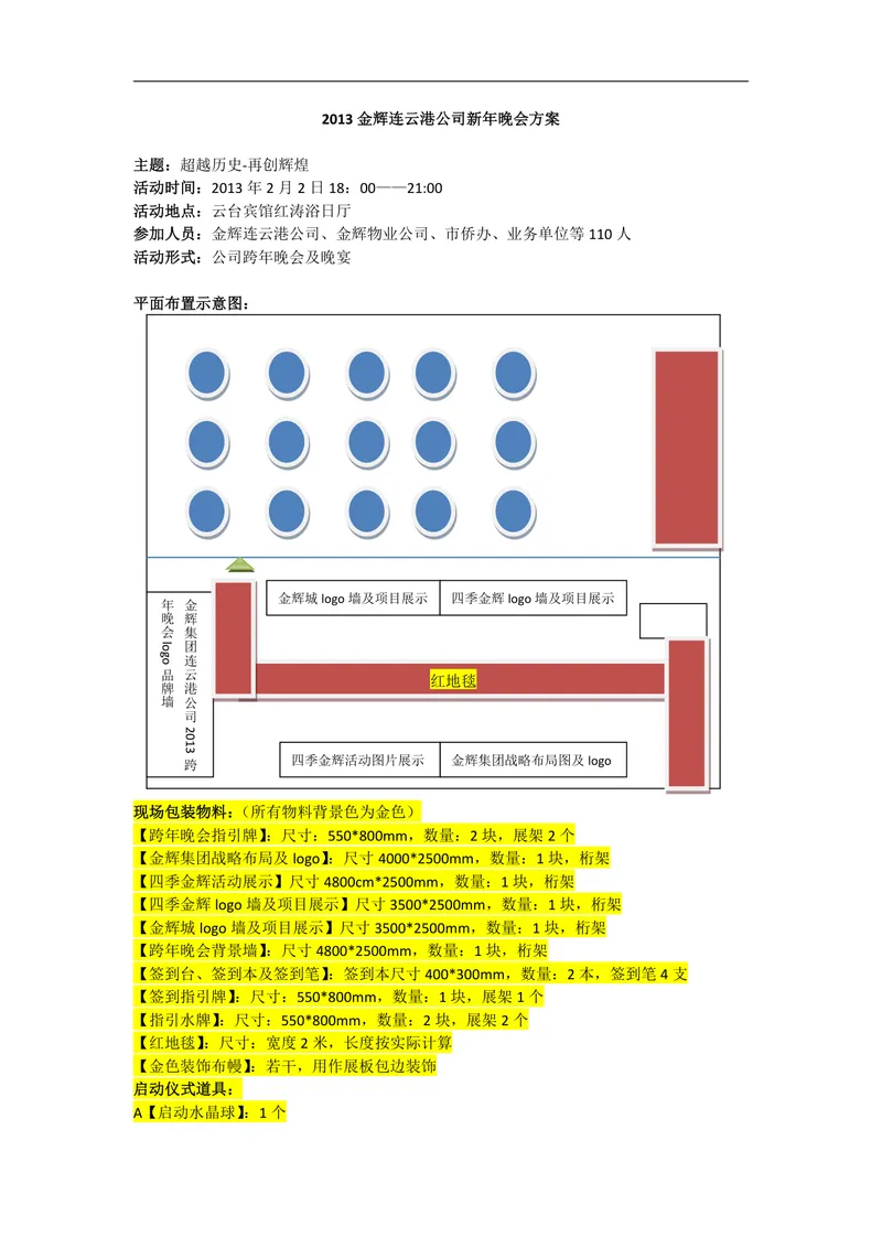 企业新年跨年晚会活动策划方案Word文档 - 封面预览