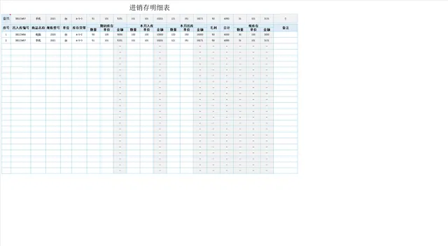 通用商品进销存明细统计Excel表格 - 封面预览