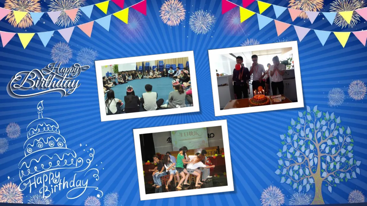 蓝色卡通风企业员工生日会活动流程策划演示PPT模板 - 第13页