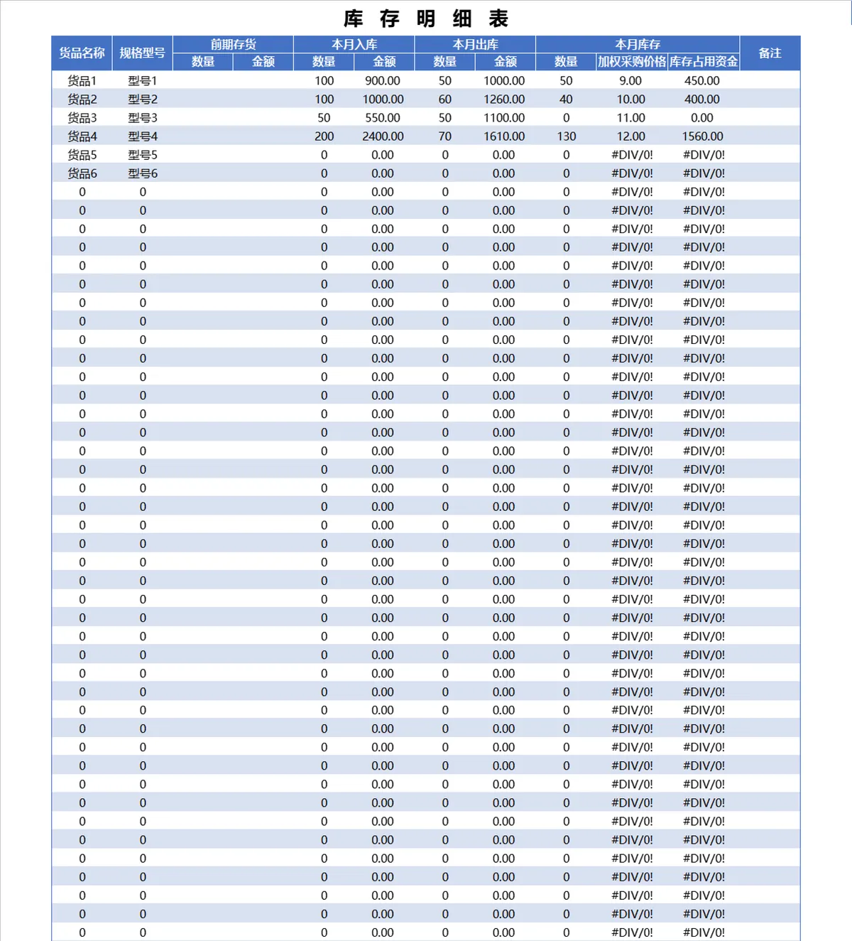 进销存管理系统Excel表格 含参数表出入库明细库存统计全套管理模板 - 第4页