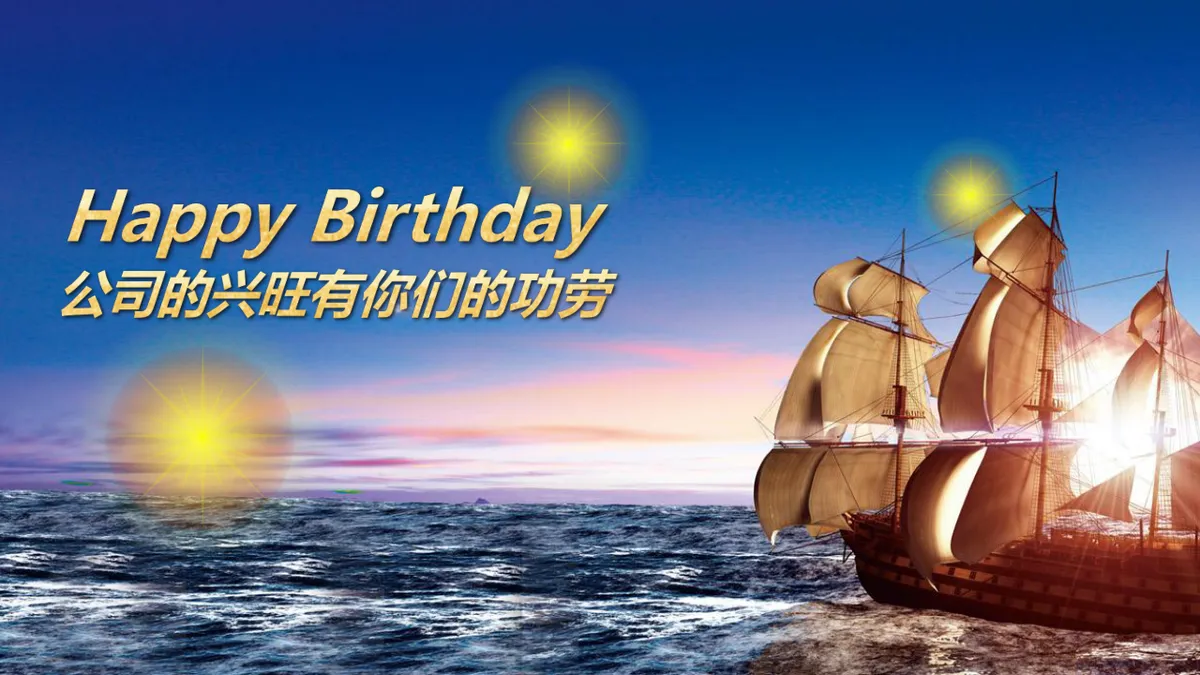 精美紫色企业员工生日会生日快乐主题PPT模板 - 第3页