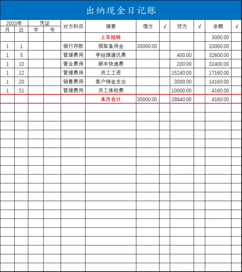 出纳现金日记账Excel表格 企业日常现金收支明细登记统计管理模板 - 封面预览