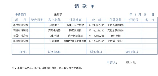 采购项目请款登记财务管理Excel表格 - 封面预览