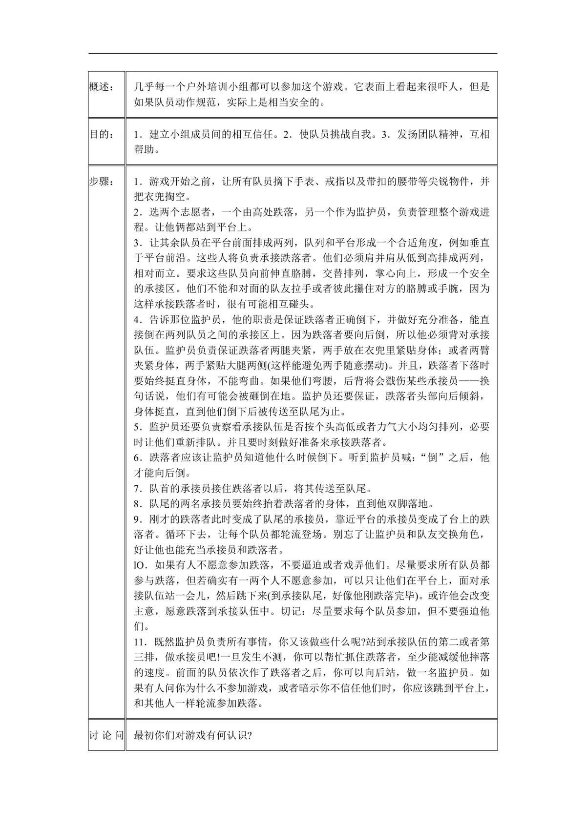 企业团队拓展培训经典游戏大全DOC文档 团建拓展活动培训方案参考资料 - 第19页