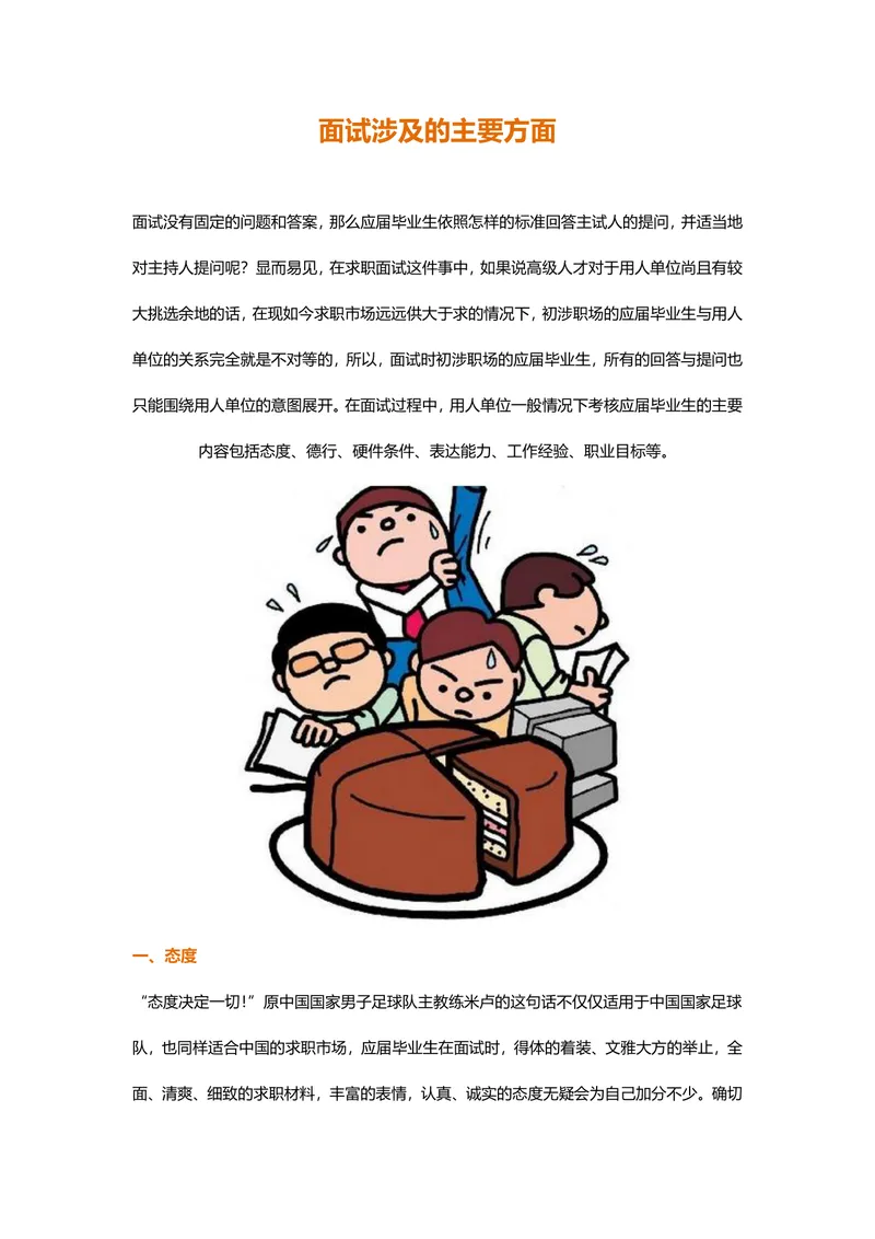 应届毕业生求职面试涉及主要方面指南Word文档模板 - 封面预览