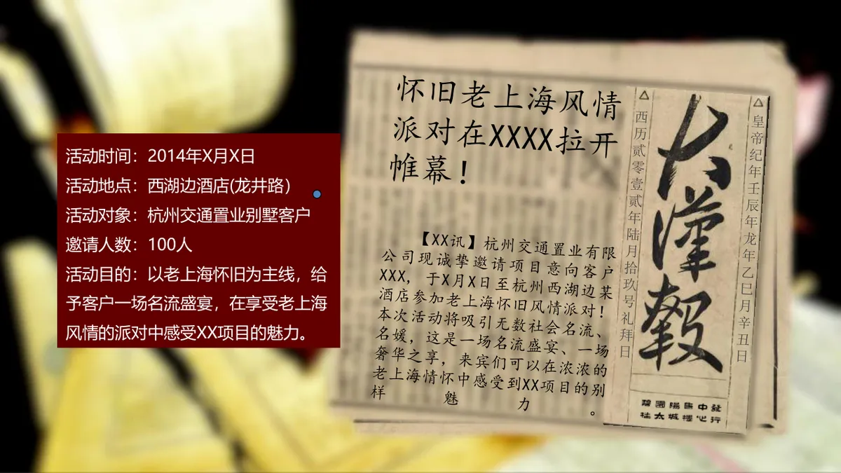 怀旧老上海风情主题派对活动策划方案PPT模板 - 第2页