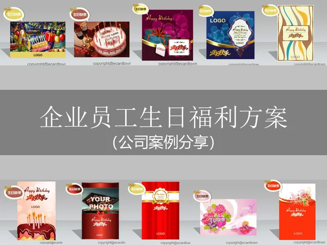 企业员工生日福利方案公司案例分享PPT模板 - 封面预览