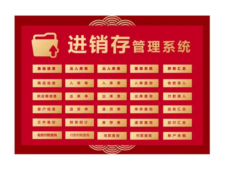 红金风全自动进销存管理系统Excel表格 - 封面预览