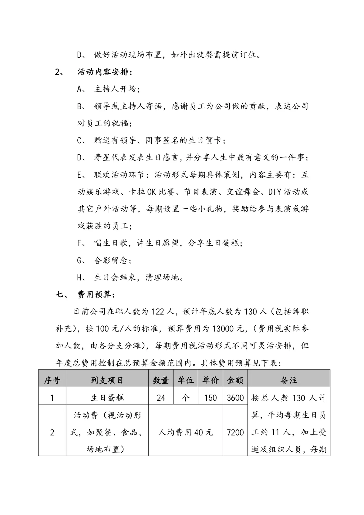 公司月度员工生日会完整活动策划方案Word文档 - 第2页