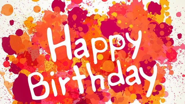 多彩水彩风生日快乐主题派对活动演示PPT模板 - 封面预览