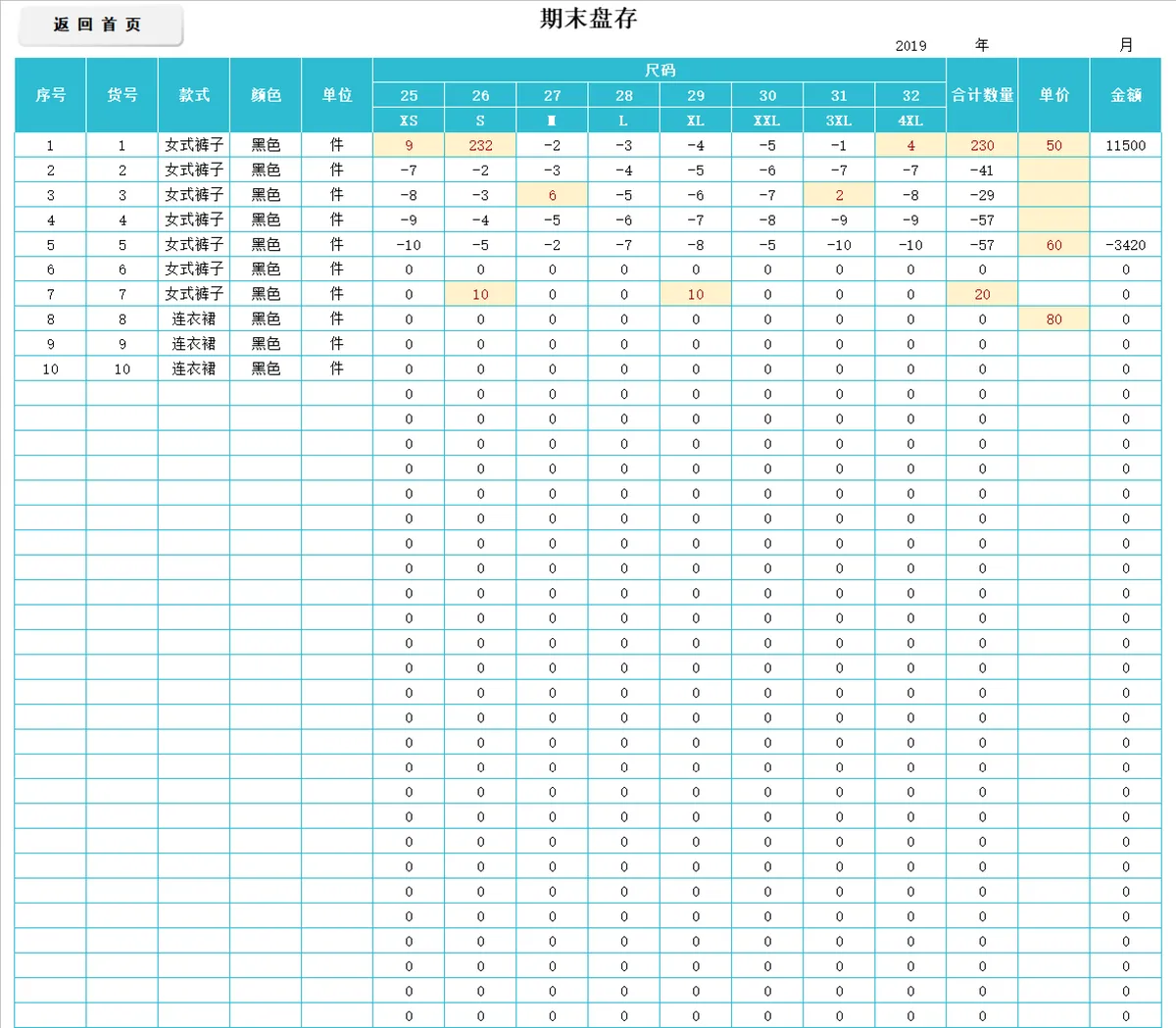 服装鞋类进销存管理系统Excel表格 含库存销售进货全流程统计 - 第10页