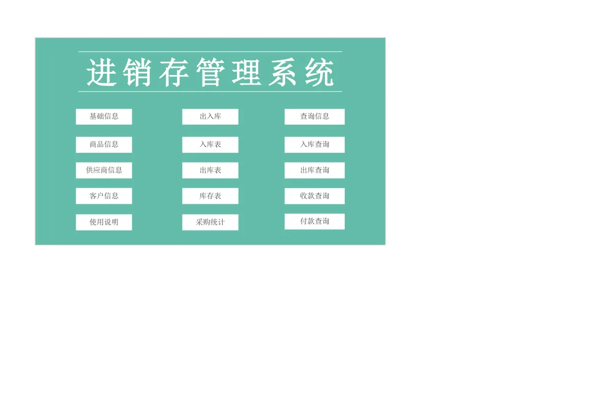 进销存管理系统Excel表格 含商品出入库库存统计查询功能 - 第1页