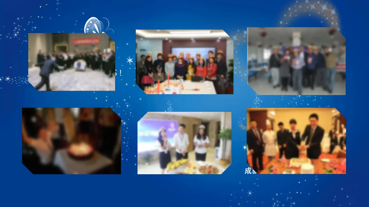 蓝色梦幻生日快乐祝福派对演示PPT模板 - 第15页