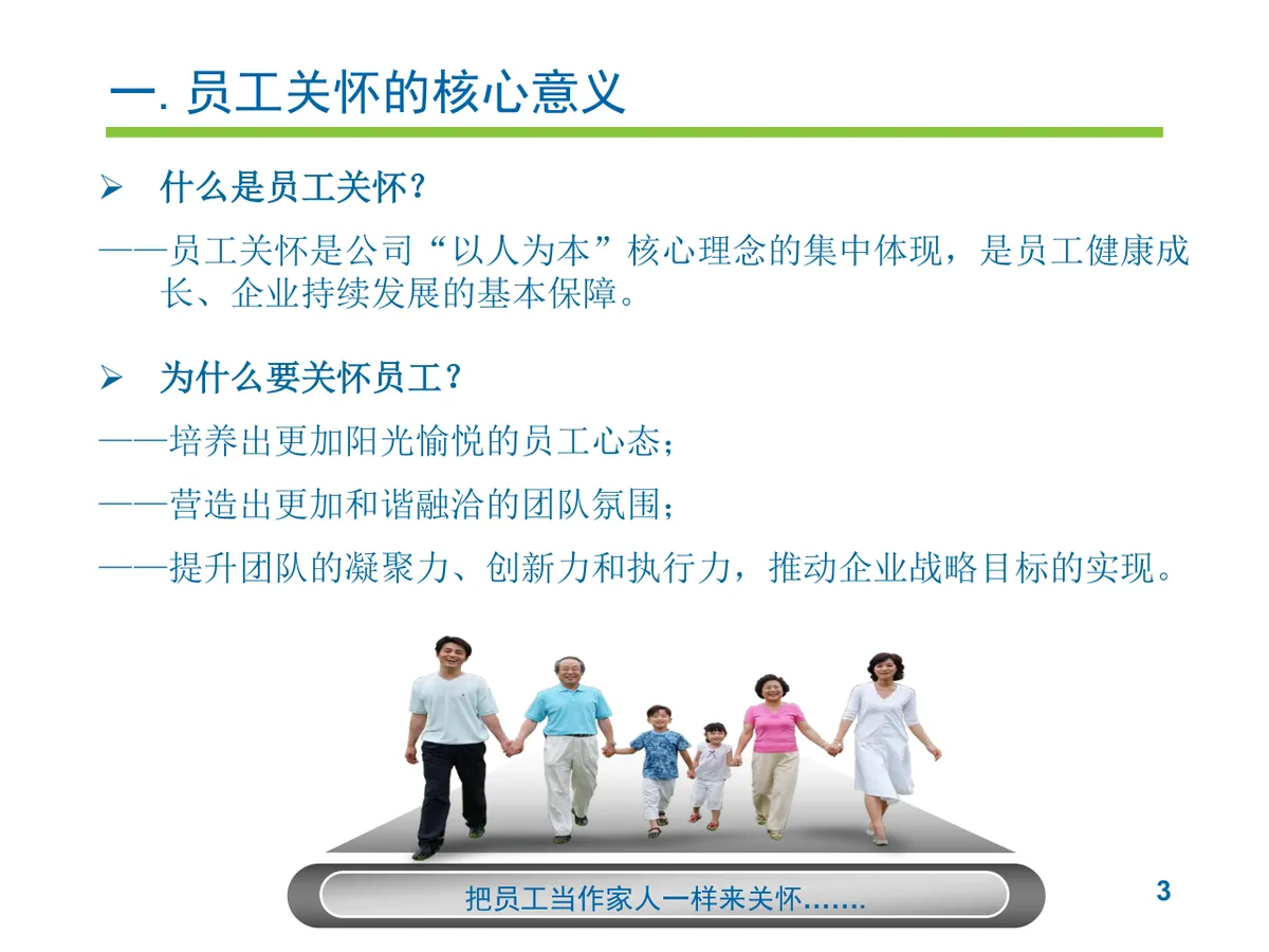 员工关怀实施提案PPT模板 企业人力行政员工关爱方案演示模板 - 第3页