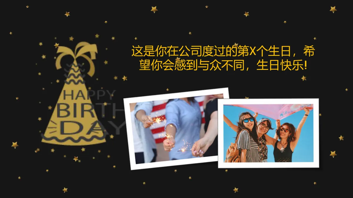 黑金大气员工生日会派对祝福展示PPT模板 - 第2页