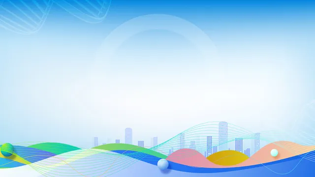 蓝色渐变生物科技城市风PPT演示通用背景图片 - 封面预览