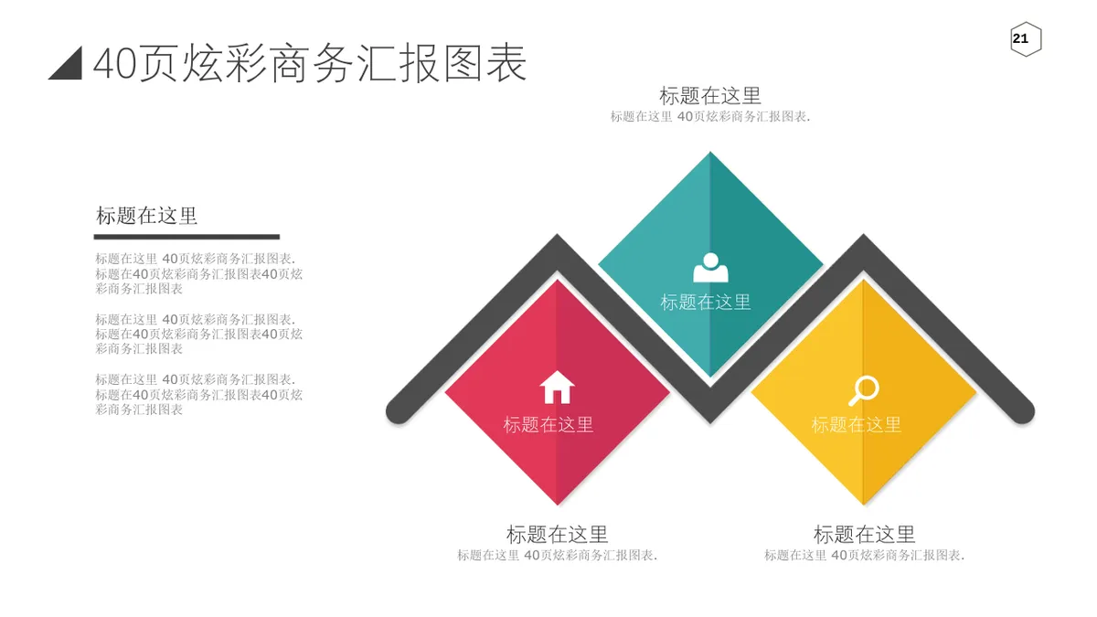 40页炫彩商务汇报信息可视化图表集PPT思维导图模板 - 第21页