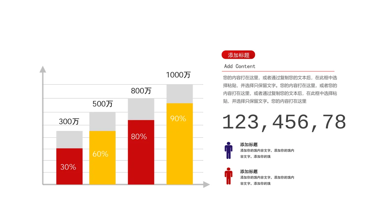 30套红黄色商务并列递进关系PPT图表合集 - 第15页