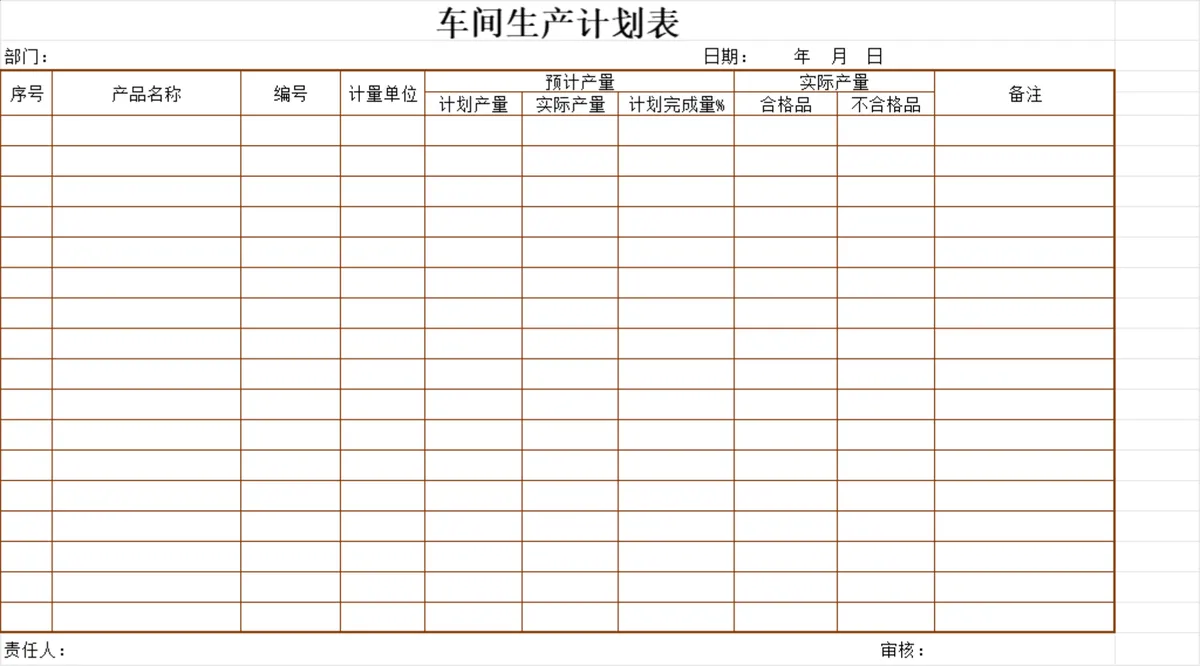车间生产计划表Excel表格 生产排程产量统计进度跟踪管理模板 - 第1页