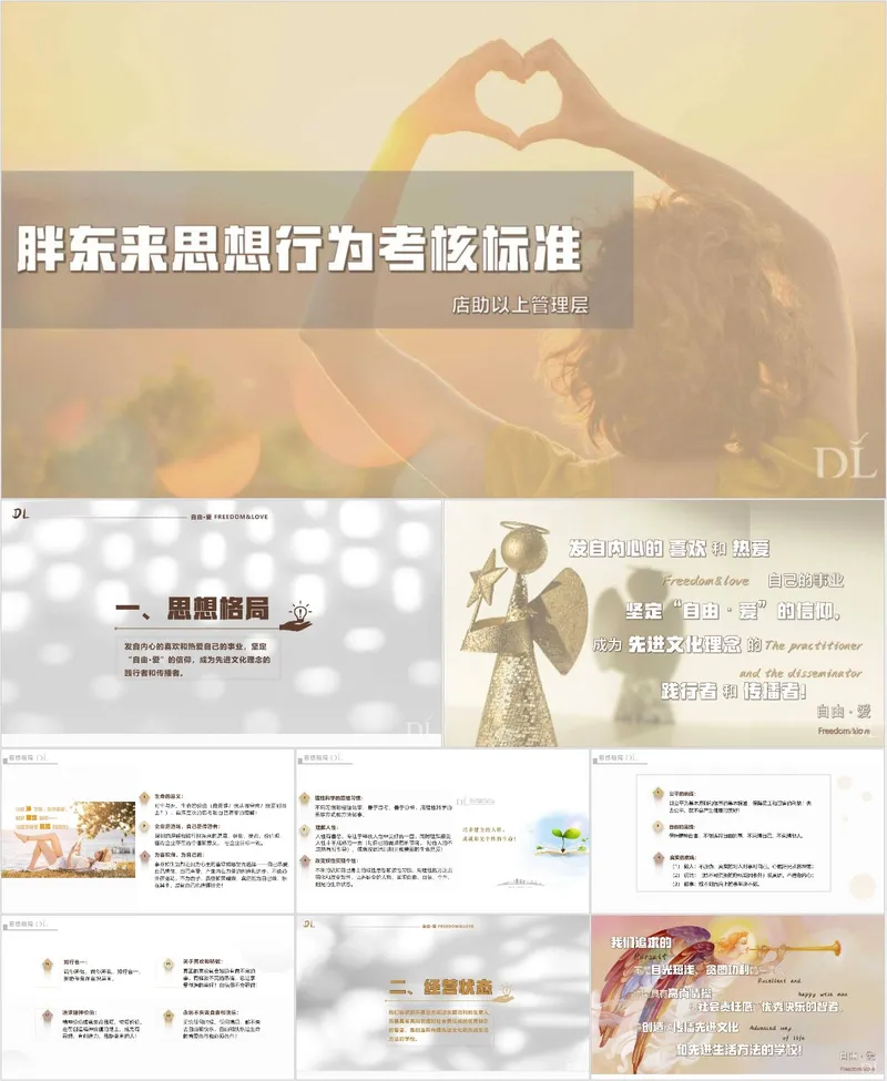 胖东来思想行为考核标准店助以上管理层培训课件PPT模板 - 封面预览