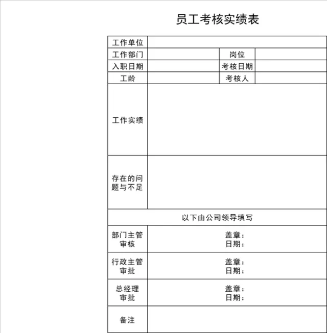 人事行政员工考核实绩登记统计Excel表格 - 封面预览