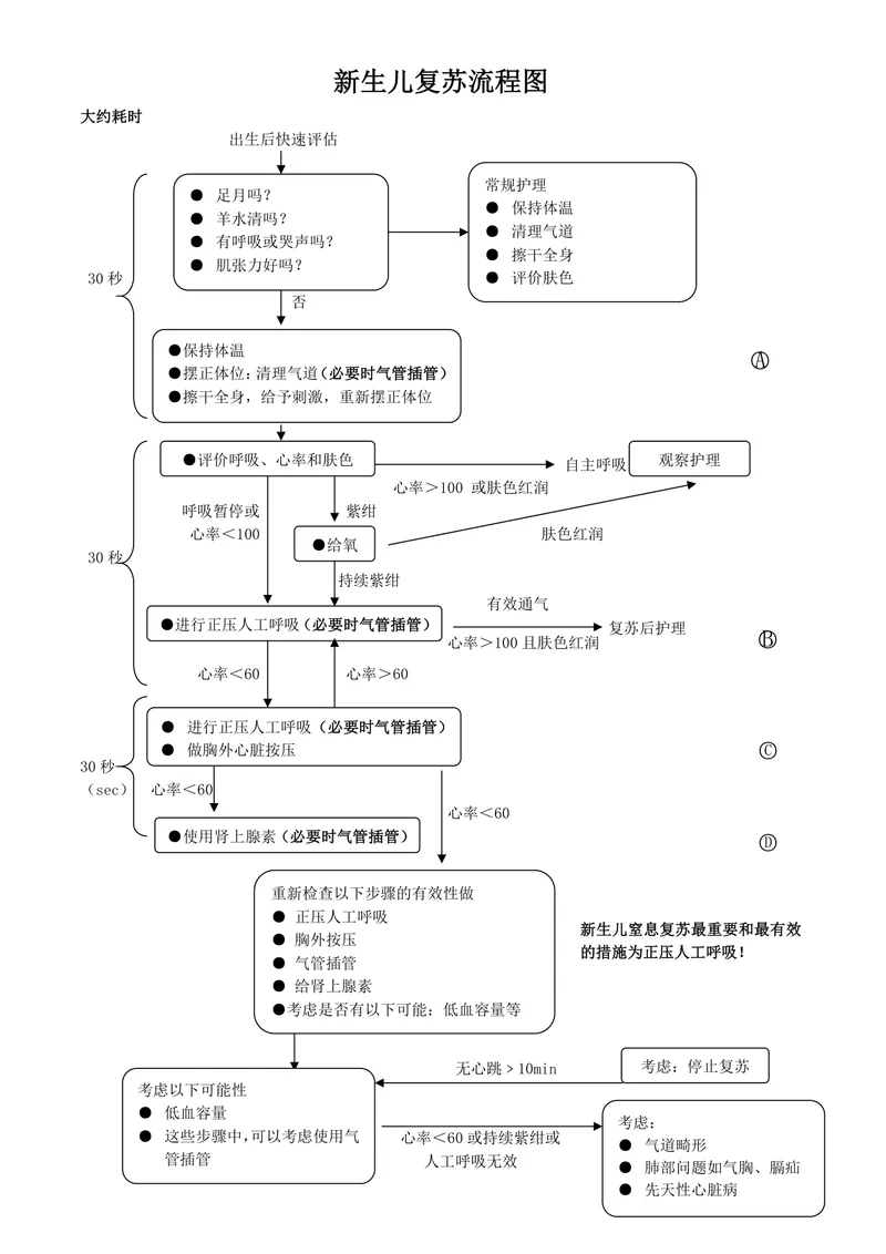 医疗临床新生儿复苏流程思维导图DOCX文档模板 - 封面预览