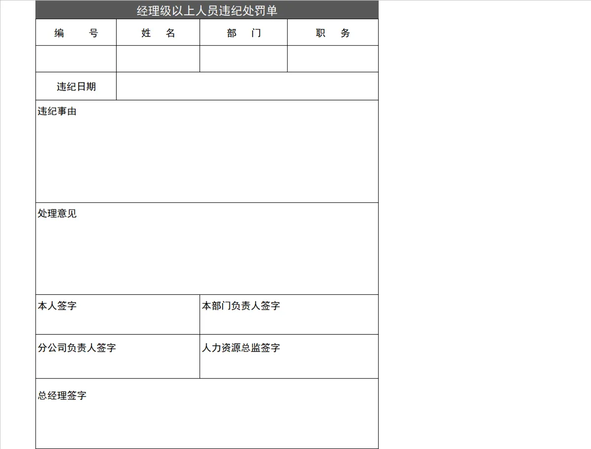 人力资源全套专用Excel表格 含入职考勤离职工伤等33个人事管理常用表单 - 第24页