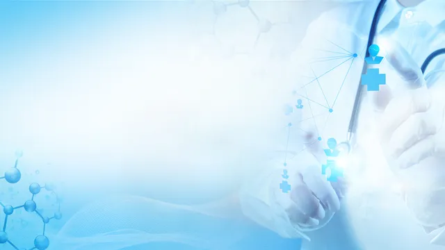 医疗健康医护人员分子结构PPT演示背景图片 - 封面预览