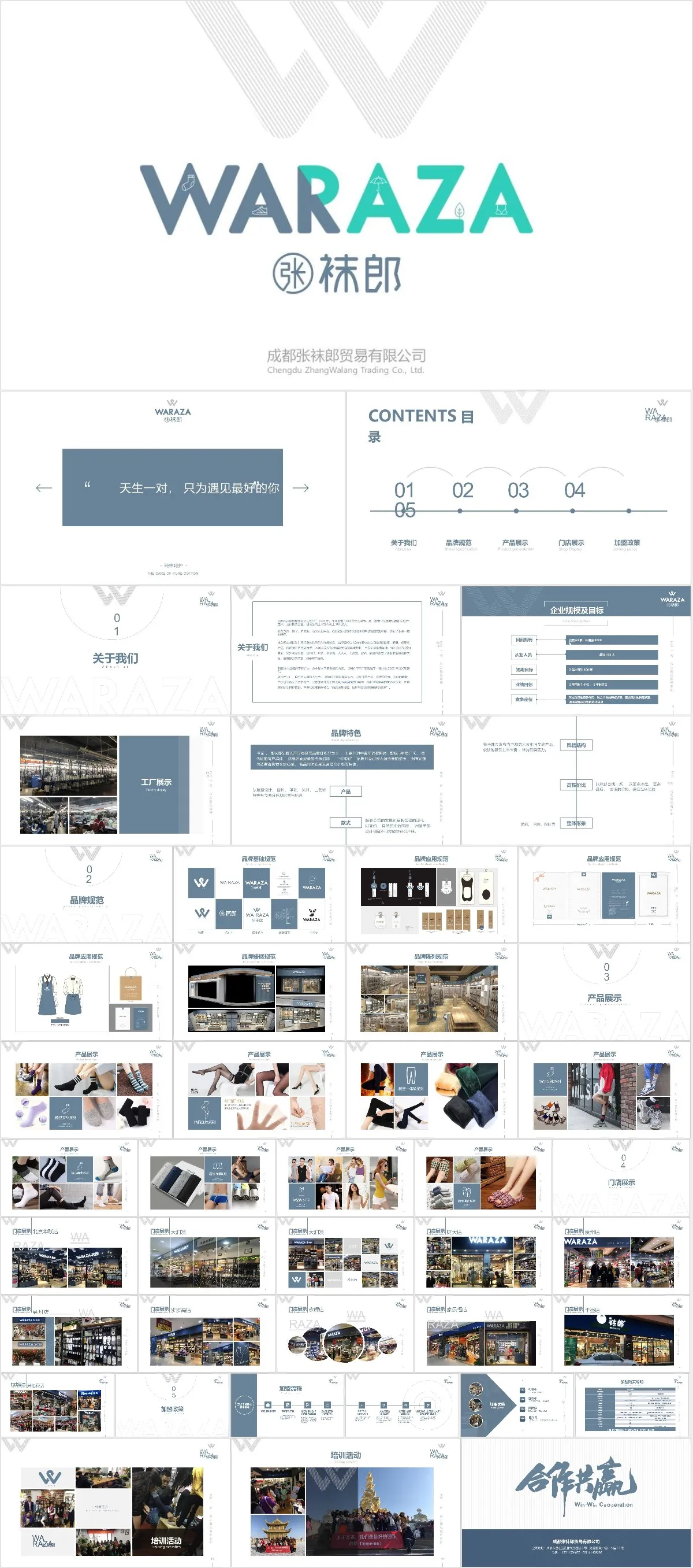 成都张袜郎贸易有限公司企业介绍品牌宣讲PPT模板 - 模板内页详情长图