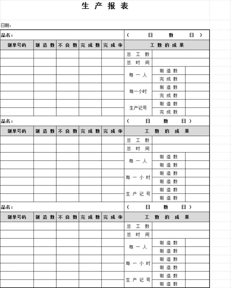 多品类生产进度统计日报表Excel表格 生产排程数据跟踪记录模板 - 封面预览