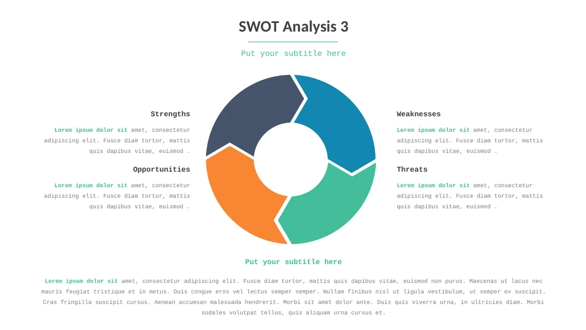 30套彩色SWOT分析并列关系流程图数据对比PPT图表合集 - 第6页