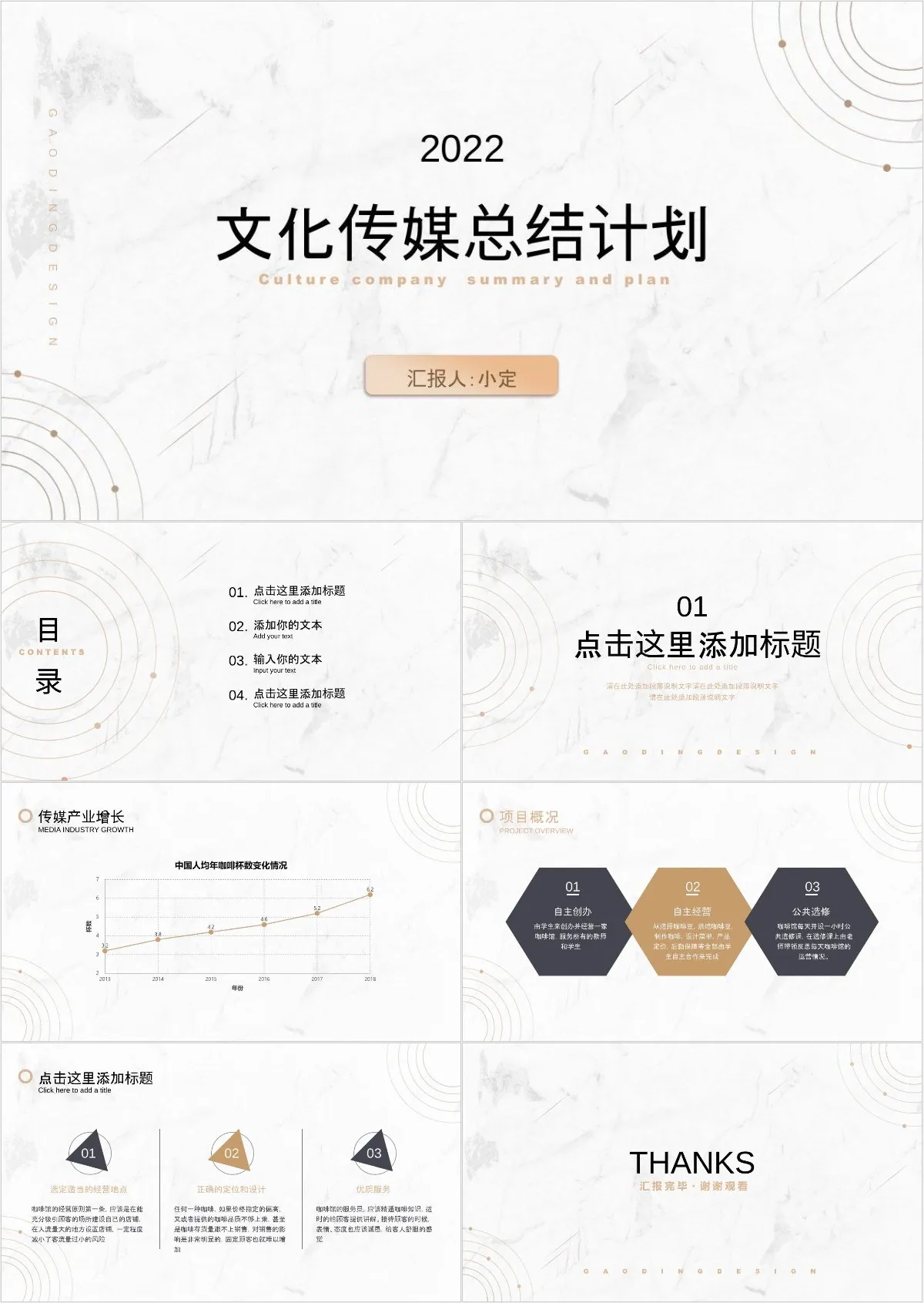 2022文化传媒行业年度总结与工作计划汇报PPT模板 - 模板内页详情长图