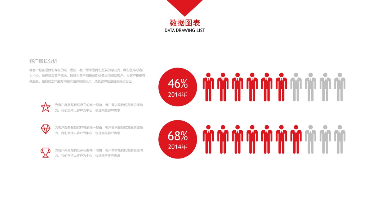 30套大气红色商务PPT图表合集 含对比图并列图柱形图环形图数据演示素材 - 第5页
