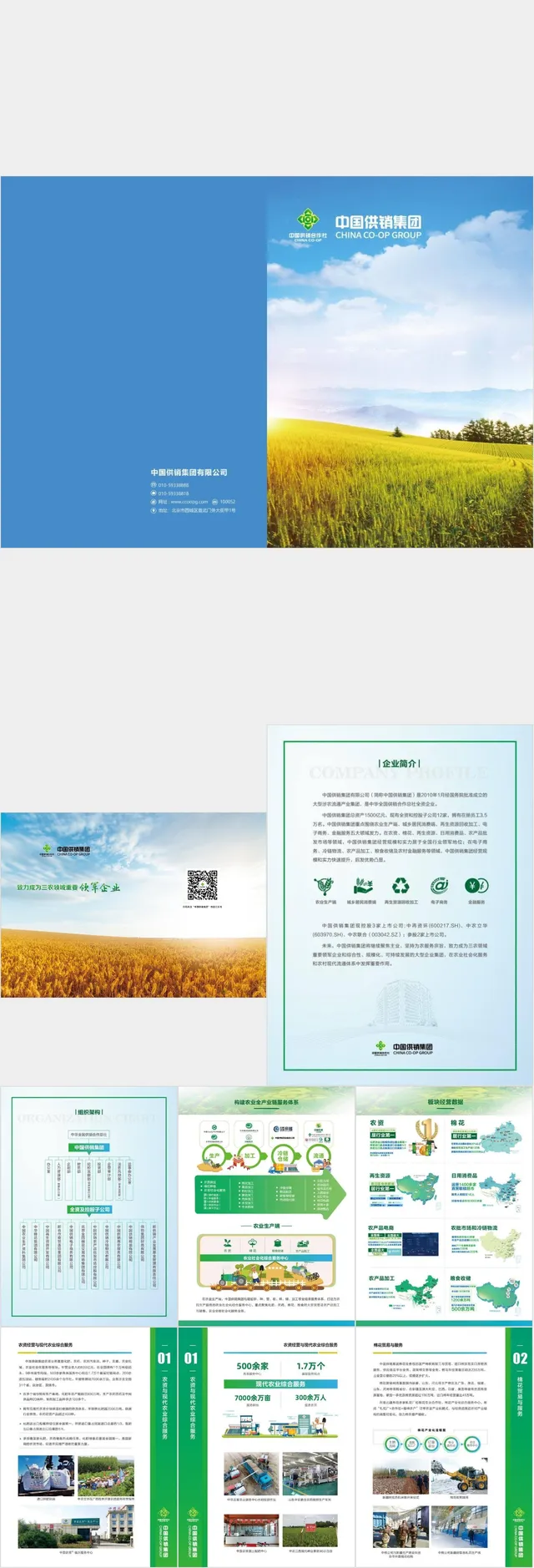 中国供销集团企业介绍宣传展示PPT模板 - 封面预览