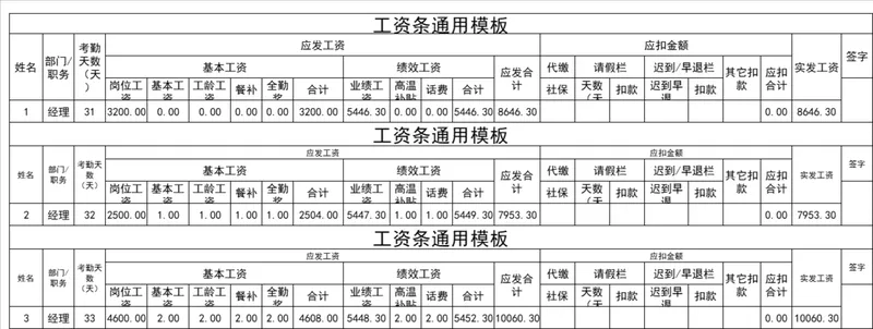 人事行政通用工资条核算统计Excel表格模板 - 封面预览
