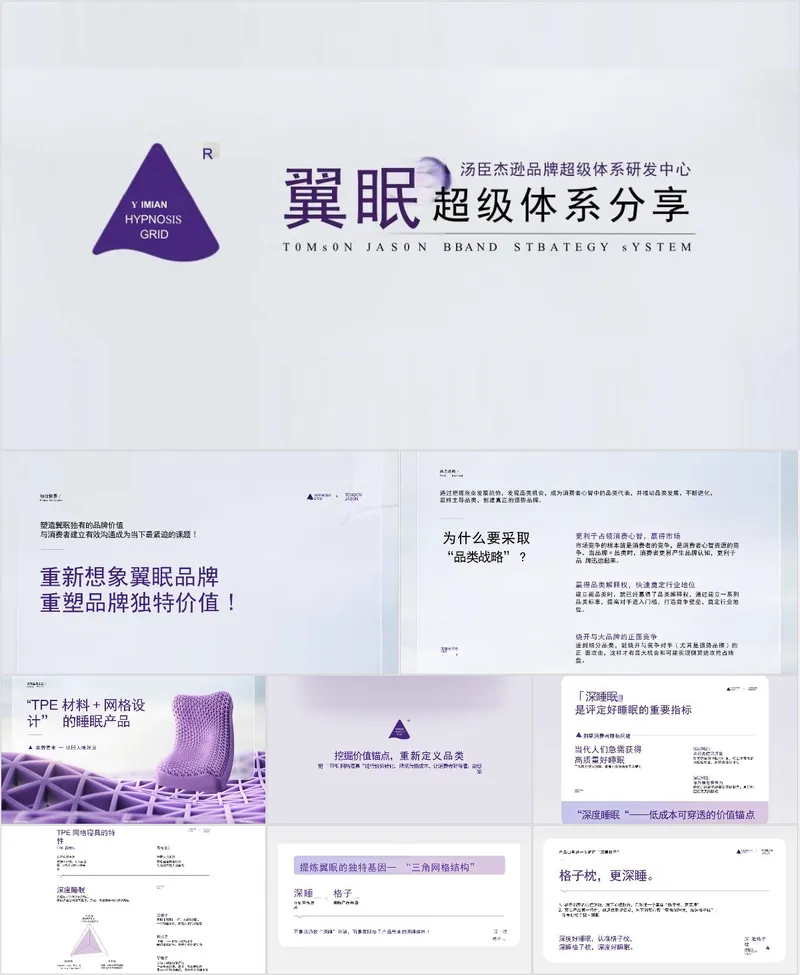 翼眠超级体系分享品牌研发中心介绍PPT模板 - 封面预览