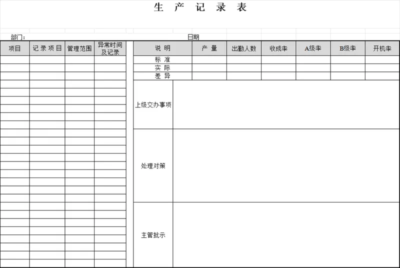 生产记录数据统计生产排程管理Excel表格 - 封面预览