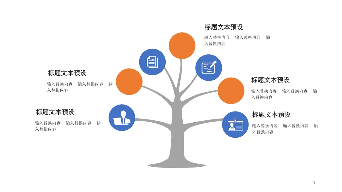 多分支逻辑树状箭头思维导图PPT模板 - 第3页