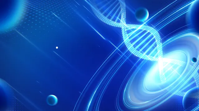 蓝色科技DNA双螺旋医疗生物主题PPT背景图片 - 封面预览